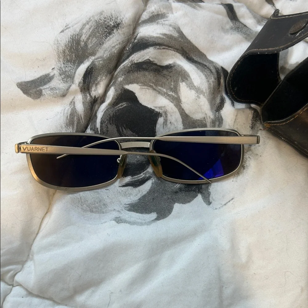 Vuarnet Pouilloux Ref. 062 Handmade Blue Lens Metal Frame Sunglasses